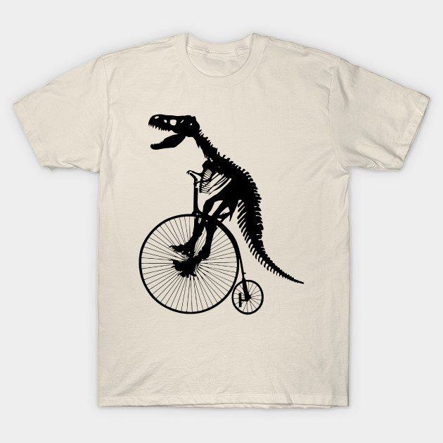 T rex dinosauros fossil bicycling by Collagedream